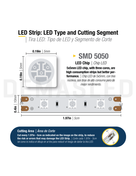 Tira LED UV SMD5050 12V 12W/M Ultravioleta 90lm/M 60 LEDs/M, 5m