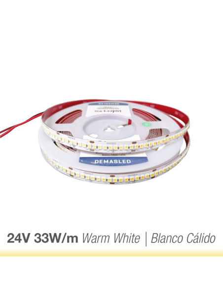 Tira LED SMD2835, 24V 33W/m, 4600 lm/m 240 LEDs/m, 5m