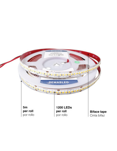 Tira LED SMD2835, 24V 33W/m, 4600 lm/m 240 LEDs/m, 5m