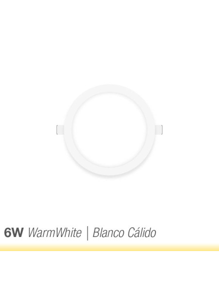 Panel LED redondo blanco de 12cm, 6W 390lm blanco para empotrar