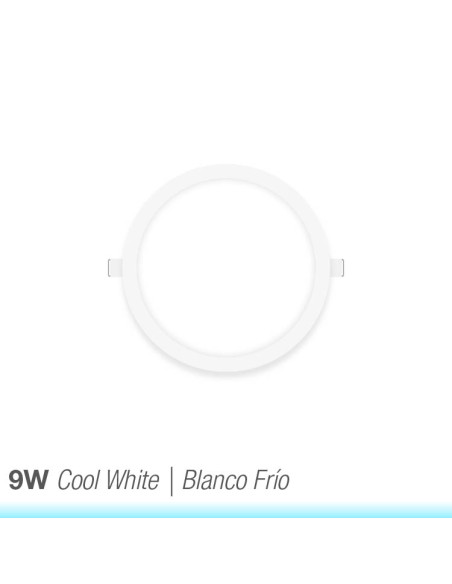 Panel LED redondo blanco de 14.5cm 9W 630lm para empotrar