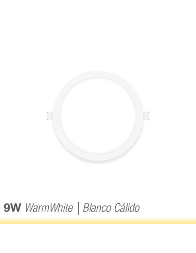 Panel LED redondo blanco de 14.5cm 9W 630lm para empotrar