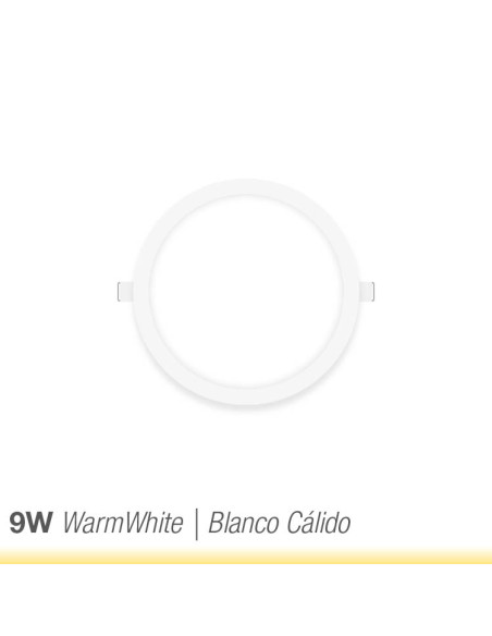 Panel LED redondo blanco de 14.5cm 9W 630lm para empotrar