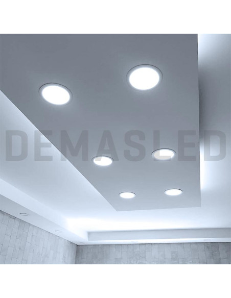 Panel LED redondo blanco de 22cm, 18W 1500lm, de empotrar