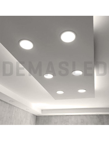 Panel LED redondo blanco de 22cm, 18W 1500lm, de empotrar