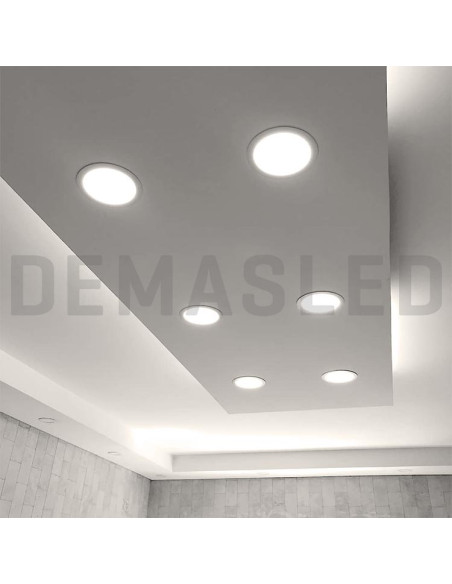 Panel LED redondo blanco de 22cm, 18W 1500lm, de empotrar