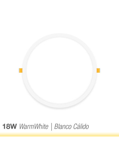 Panel LED redondo blanco de 22cm, 18W 1500lm, de empotrar
