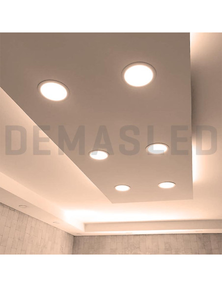 Panel LED redondo blanco de 22cm, 18W 1500lm, de empotrar
