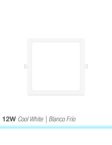 Panel LED cuadrado blanco de 17x17cm 12W 900lm, de empotrar