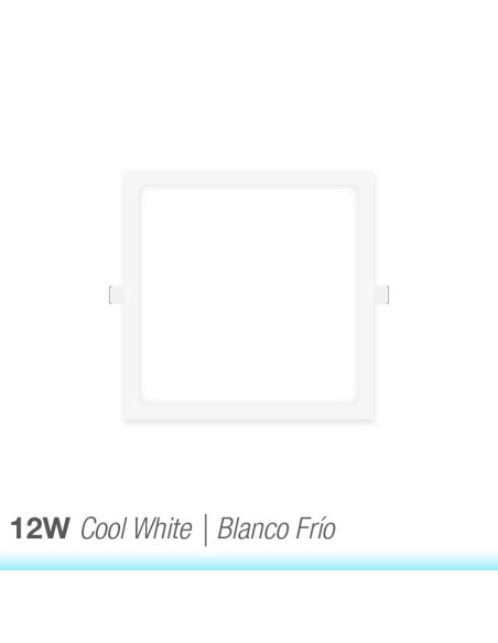Panel LED cuadrado blanco de 17x17cm 12W 900lm, de empotrar