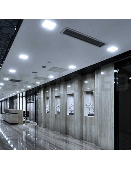 Panel LED cuadrado blanco de 17x17cm 12W 900lm, de empotrar