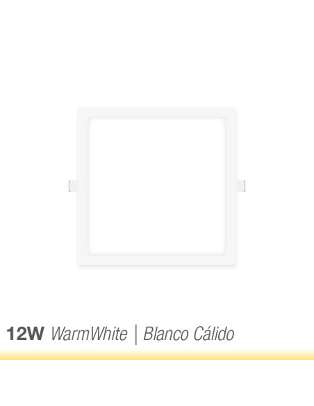 Panel LED cuadrado blanco de 17x17cm 12W 900lm, de empotrar