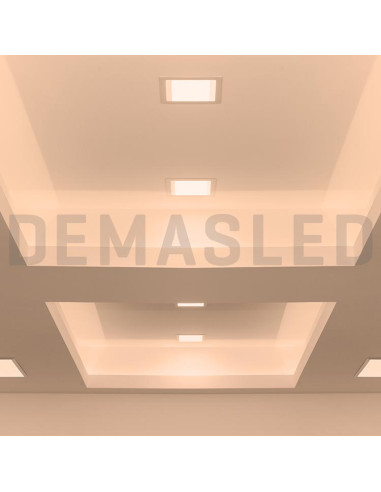 Panel LED cuadrado blanco de 17x17cm 12W 900lm, de empotrar