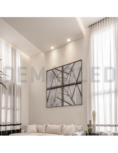 Panel LED cuadrado blanco, 22.3x22.3cm 18W 1440lm, empotrar