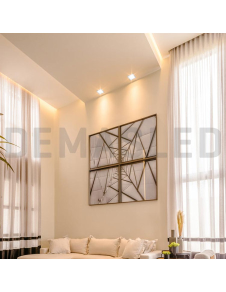 Panel LED cuadrado blanco, 22.3x22.3cm 18W 1440lm, empotrar
