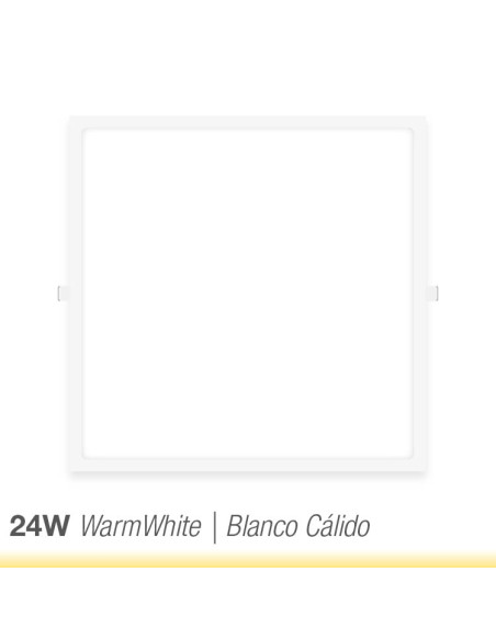 Panel LED cuadrado blanco de 30x30cm, 24W 1920lm, empotrar