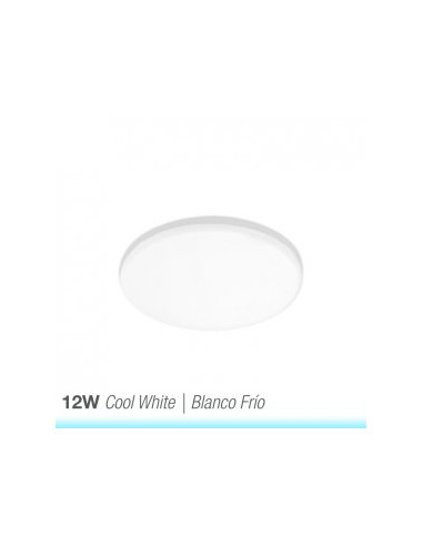 Panel LED redondo AJUSTABLE de 12cm, 12W 1020lm, Empotrar