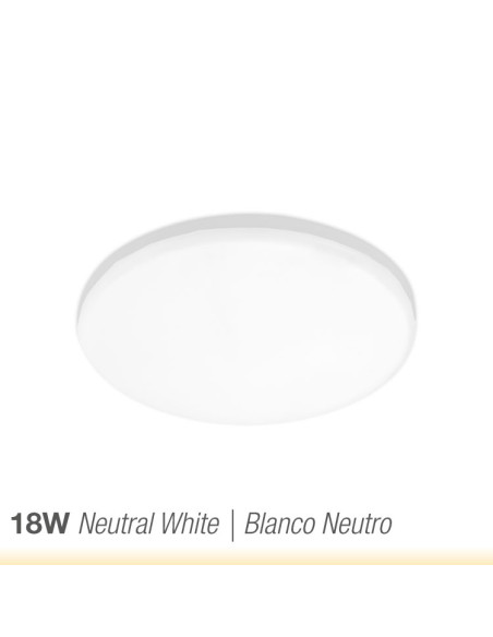 Panel LED redondo AJUSTABLE de 17cm, 18W 1620lm, Empotrar