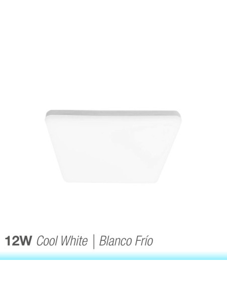Panel LED cuadrado AJUSTABLE de 12x12cm 12W 1020lm, Empotrar