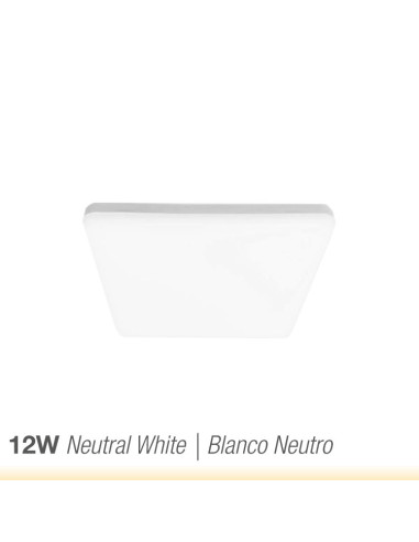 Panel LED cuadrado AJUSTABLE de 12x12cm 12W 1020lm, Empotrar