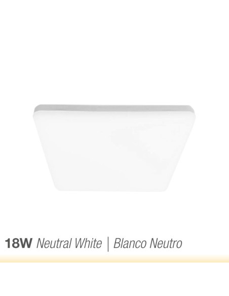 Panel LED cuadrado AJUSTABLE de 17x17cm 18W 1620lm, Empotrar