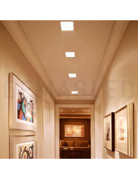 Panel LED cuadrado AJUSTABLE de 17x17cm 18W 1620lm, Empotrar