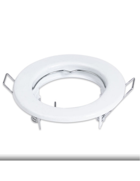 Aro Metálico Fijo 8cm Corte 4.8cm para lámpara GU10 y MR16