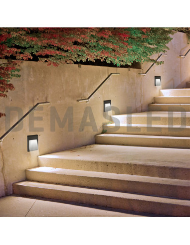Aplique Exterior WALL SQUARE LED 6W Blanco Neutro 12x12cm 220-240V