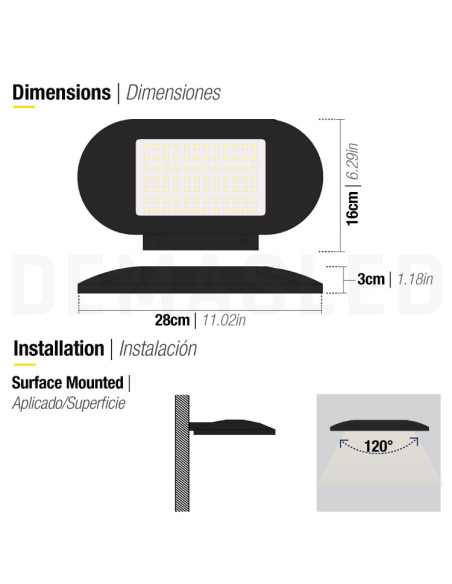 Aplique Exterior WALL UNI LED 10W Blanco Neutro 850lm 85-265V