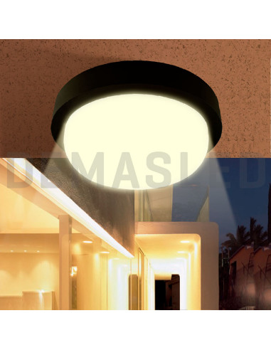 Aplique Exterior WALL ROUND LED 12W 1000lm Neutro 18cm 85-265V