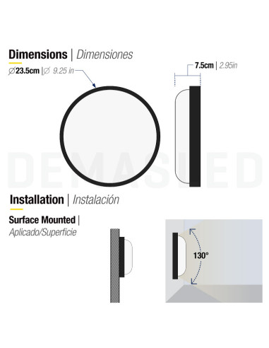 Aplique Exterior WALL ROUND LED 18W 1500lm Neutro 23.5cm 85-265V