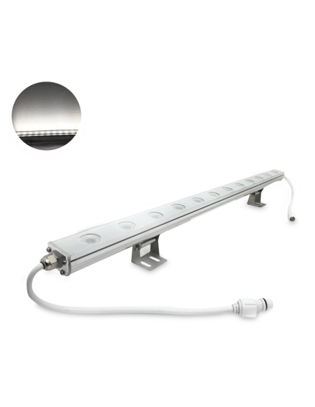 Bañador LED 12W Blanco Frío 6000K 30° 12 LEDs de 1W 60cm (IP67)