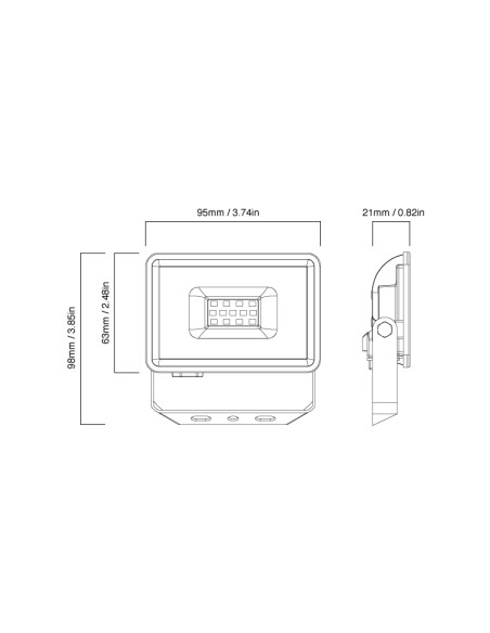 Proyector LED de Exteriores IP65, 10W 850lm 220V