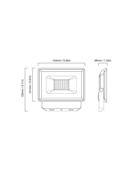 Proyector LED de Exteriores IP65, 30W 2.250lm Blanco Frio, 220V