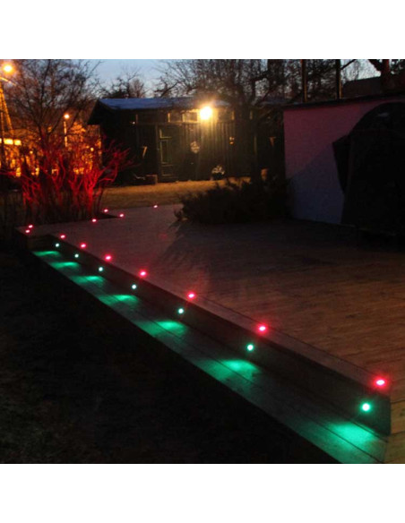 Luminaria empotrada en piso IP67, 12V 1W, RGB