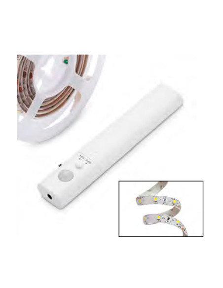 Tira De LED Con Sensor de movimiento. Para Pilas 100cm 2.4W Correa