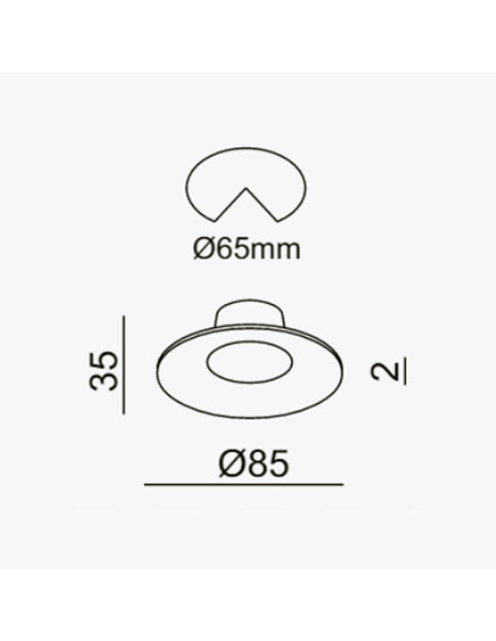 Empotrable redondo blanco mate 5W 60º Ø85mm lc1428r