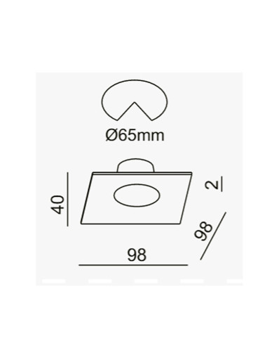 Empotrable cuadrado blanco mate 7W 60º 98x98mm lc1431sq