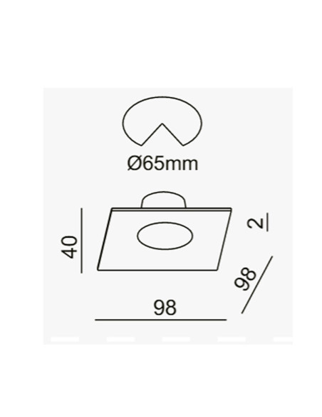 Empotrable cuadrado blanco mate 7W 60º 98x98mm lc1431sq