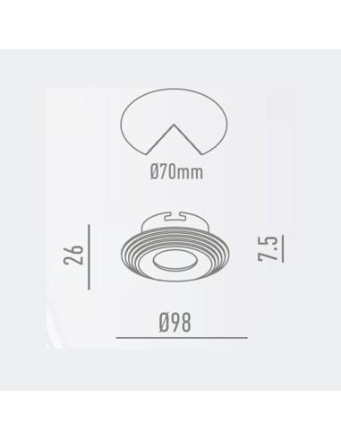 Aro fijo redondo escalonado Ø98mm nc1760r