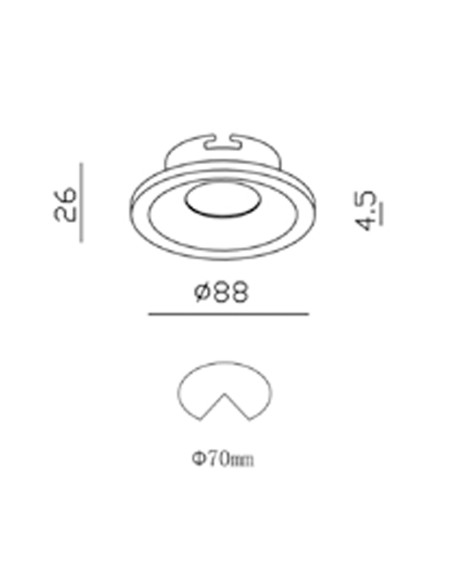Aro fijo redondo Ø88mm nc1761r
