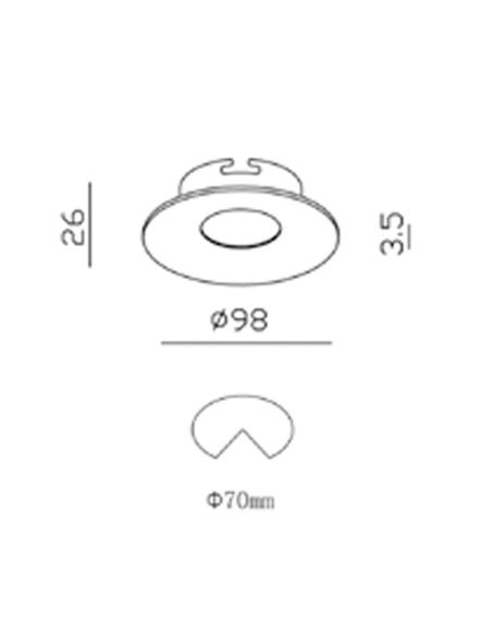 Aro fijo redondo Ø98mm nc1765r