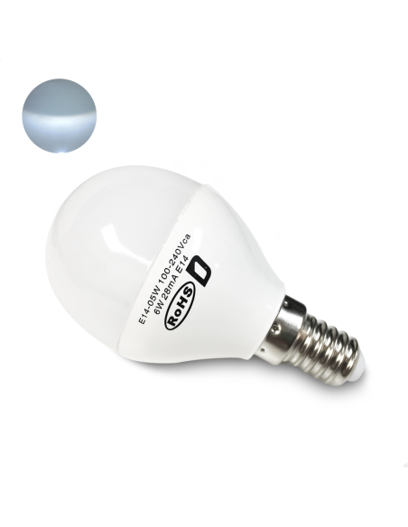 Bombilla E14 G45 esférica 6W