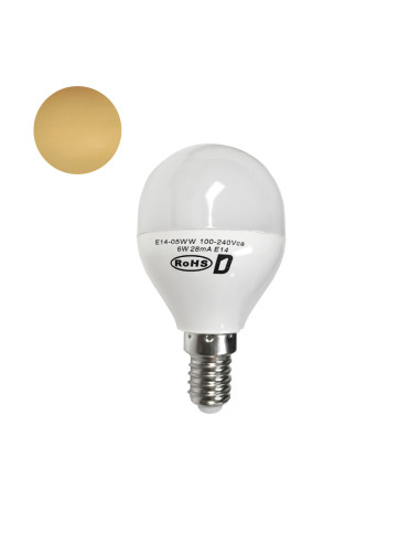 Bombilla E14 G45 esférica 6W