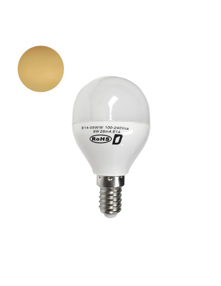 Bombilla E14 G45 esférica 6W