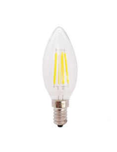 Bombilla E14 C37 vela filamento 5W blanco cálido