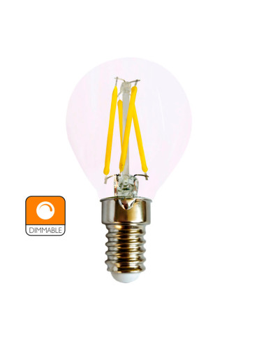 Bombilla E14 G45 esférica filamento 4W blanco cálido