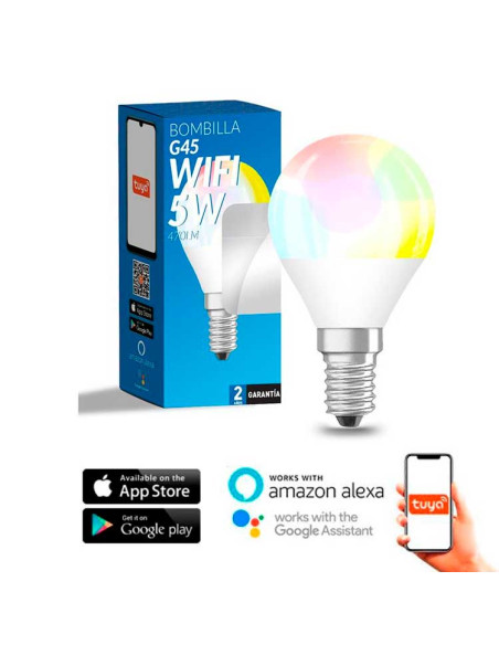 Bombilla E14 LED SmartHome G45 6W RGB+CCT
