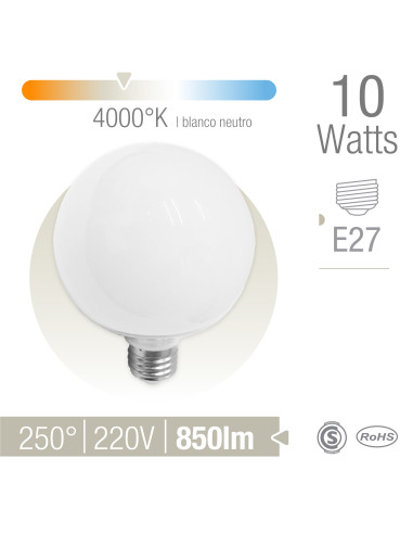Bombilla LED E27 Globo 15W Blanco 806lm