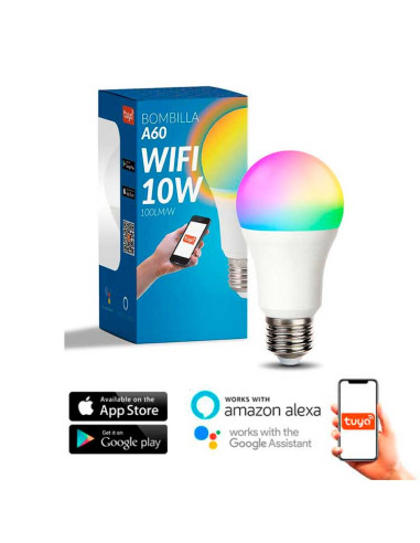 E27 A60 bombilla 10W RGB y CCT Domótica